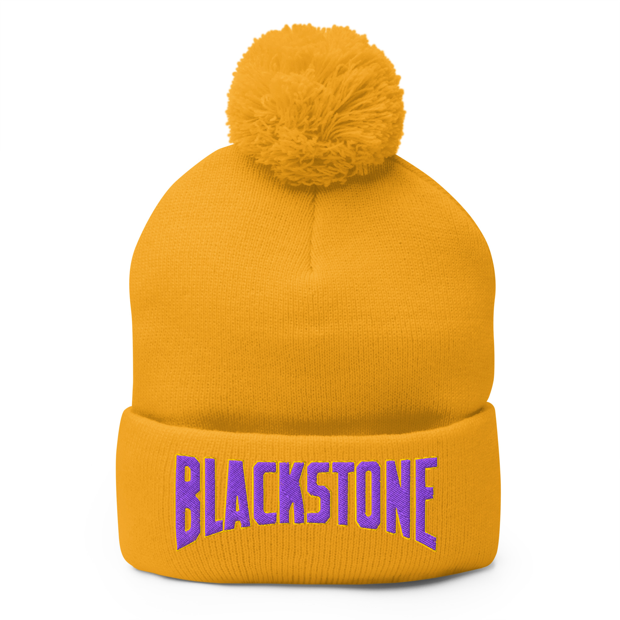 Blackstone Pom-Pom Beanie (Purple/Gold)