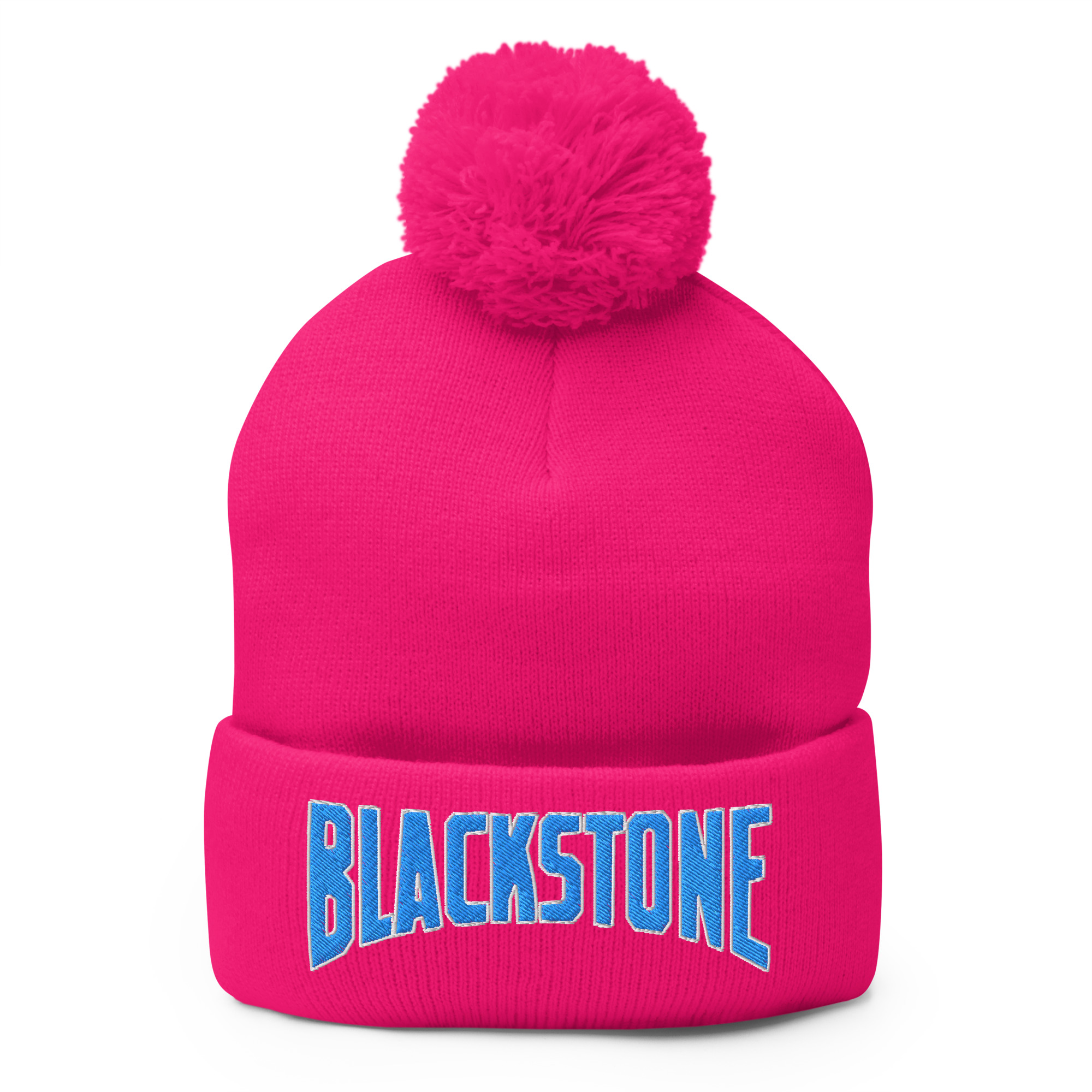 Blackstone Pom-Pom Beanie (Blue/White)
