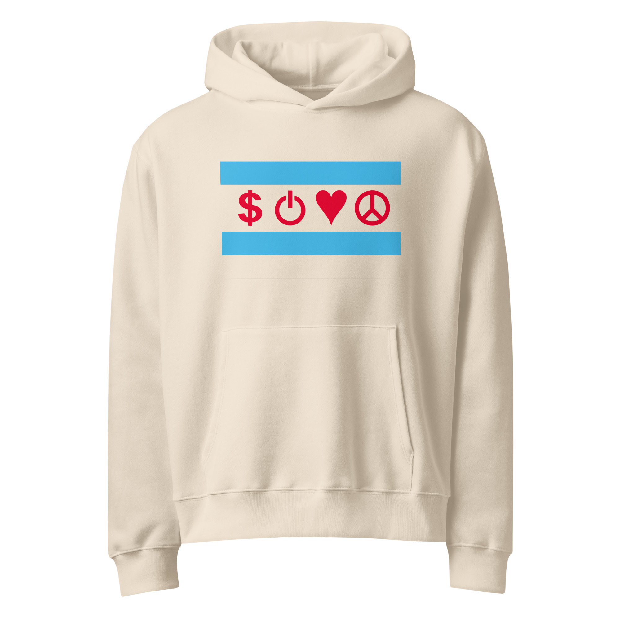Chicago Flag Oversized Heavyweight Hoodie - Symbolic Edition